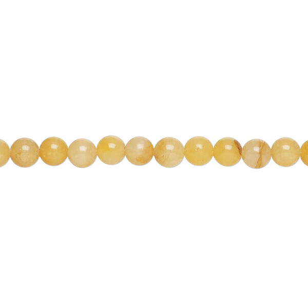 Golden "jade" 1pkg1, round bead 15 inch 4-5mm image number 0
