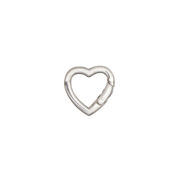 Clasp self-closing hook 1pkg1 sterling silver 12x12mm heart image number 0