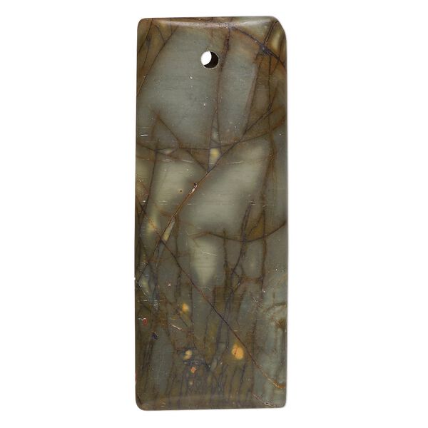 Spiderweb jasper 1pkg1, top-drilled rectangle focal natural 50x20mm image number 0