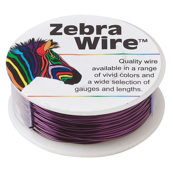 Wire, Zebra Wire™, color-coated copper, purple, round, 22 gauge. Sold per 1/4 pound spool, approximately 45 yards (41 meters). image number 0