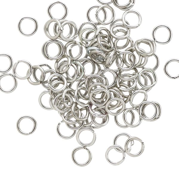 Jump ring, anodized aluminum, metallic grey, 5mm round, 3.4mm inside diameter, 20 gauge. Sold per pkg of 100. image number 0