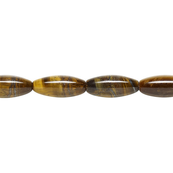 Tigereye 1pkg1, oval bead natural B grade, 15.5-16 inch 13x5mm-14x6mm image number 0
