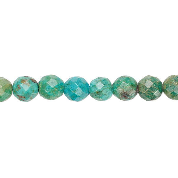 Turquoise 1pkg1, faceted round bead 15.5-16 inch 6mm image number 0
