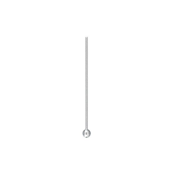 Head pin, stainless steel, 1 inch with 2mm ball, 24 gauge. Sold per pkg of 100. image number 0