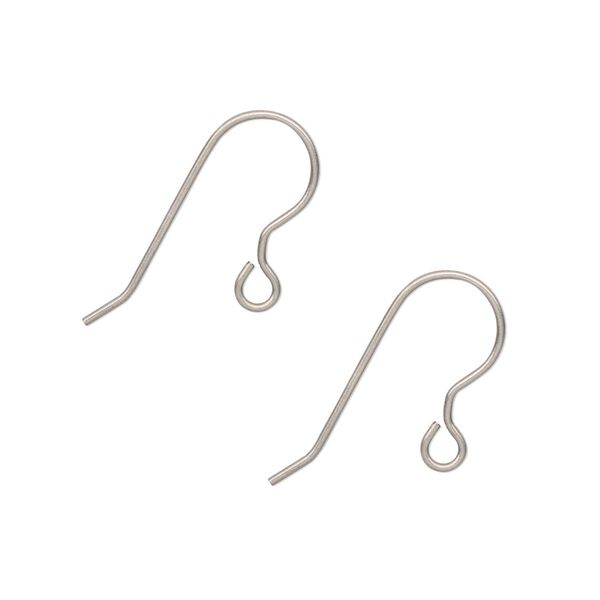 Ear wire fishhook 1pkg100 titanium, 19mm / open loop, 21 gauge 50 pair image number 0