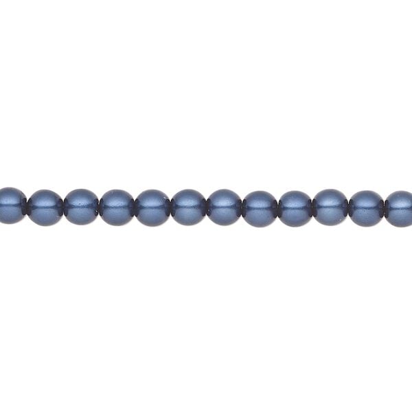 Pearl 50pk blue, Preciosa Czech crystal 4mm round image number 0