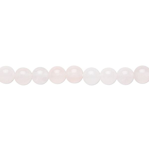 Rose quartz 1pkg1, round bead natural 15.5-16 inch 5mm image number 0