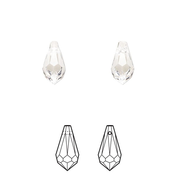 Drop 24pk crystal, Crystal Passions® 11x5.5mm pendant teardrop 6000 image number 0