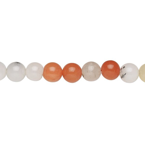 Tourmalinated quartz 1pkg1, round bead 15 inch 6-7mm image number 0