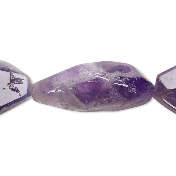 Banded amethyst / amethyst 1pkg1, flat nugget bead 15 inch extra-large image number 0
