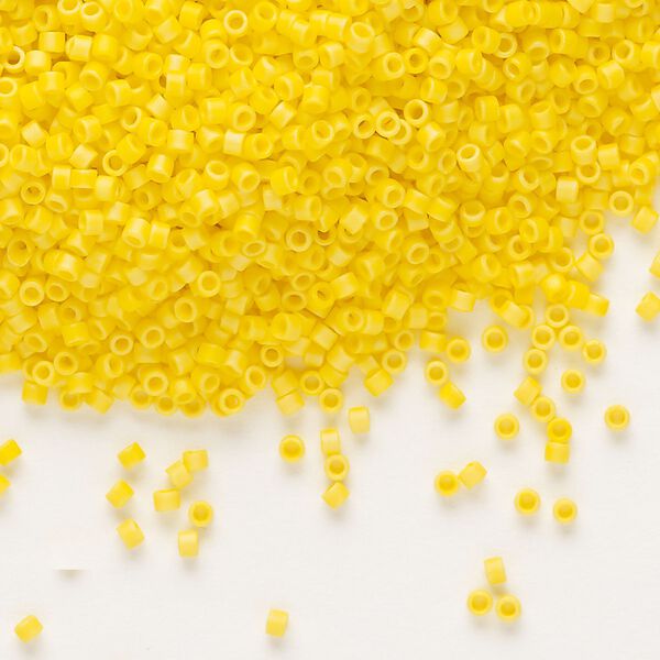 Seed bead, Delica®, glass, pkg/250g, #11 round, opaque matte rainbow canary (DB-1592). image number 0