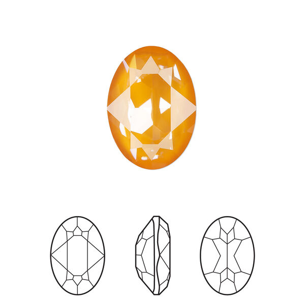 Fancy stone 48pk crystal mango ignite LacquerPRO, Swarovski® 18x13mm oval 4120 image number 0