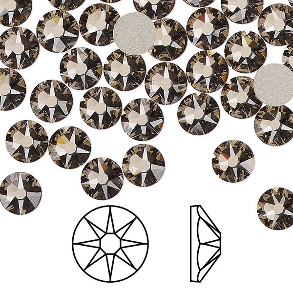 Flat back 144pk greige foil back, Crystal Passions® 6.32-6.5mm rose round SS30 2088 image number 0