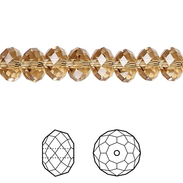 Bead 12pk light Colorado topaz, Crystal Passions® 8x6mm rondelle 5040 image number 0