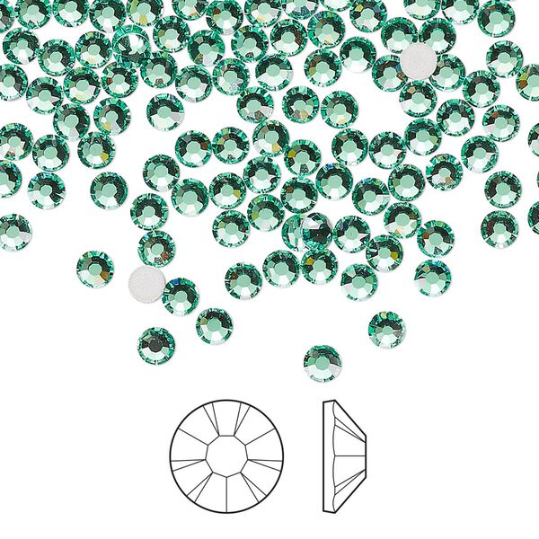 Flat back 144pk Caribbean Sea foil back, Preciosa MAXIMA Czech crystal rhinestone 3-3.2mm chaton rose round SS12 image number 0