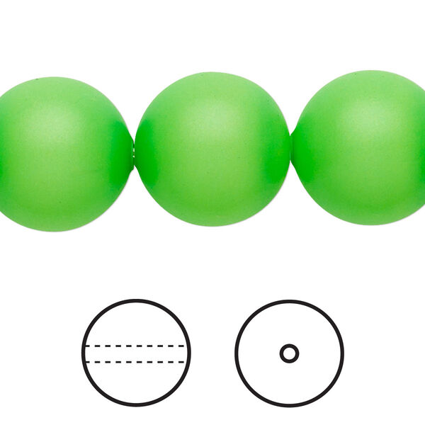 Pearl 5pk neon green, Crystal Passions® 16mm round 5811 image number 0