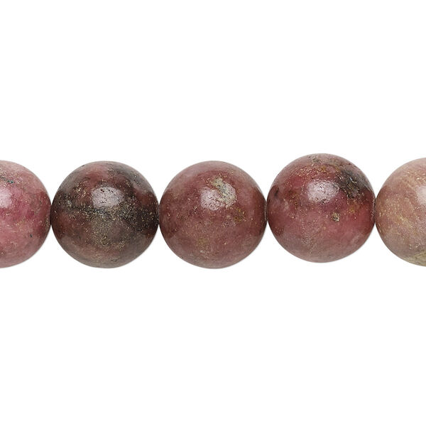 Rhodonite 1pkg1, round bead natural 15 inch 12mm image number 0