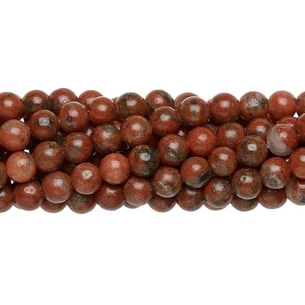 Red sesame jasper 1pkg10, round bead natural 15.5-16 inch 4mm image number 0