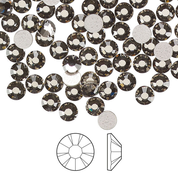 Flat back 1440pk black diamond foil back, Preciosa MAXIMA Czech crystal hotfix rhinestone 4.6-4.8mm chaton rose round SS20 image number 0
