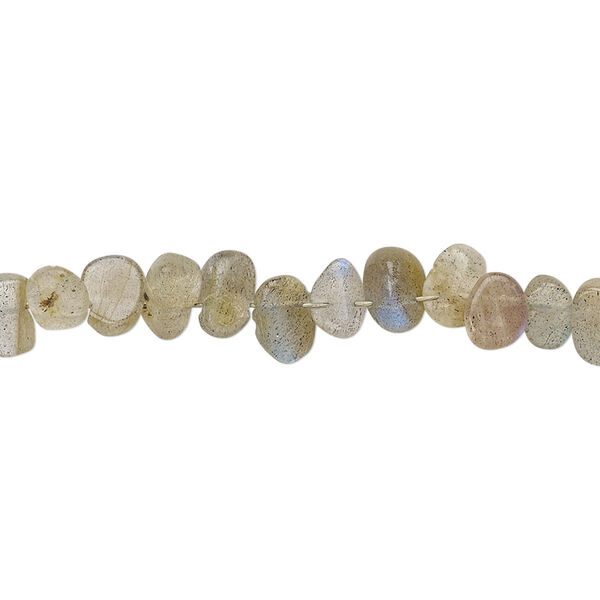 Labradorite 1pkg1, hand-cut top-drilled flat oval bead natural 13 inch 6x4mm-8x5mm image number 0