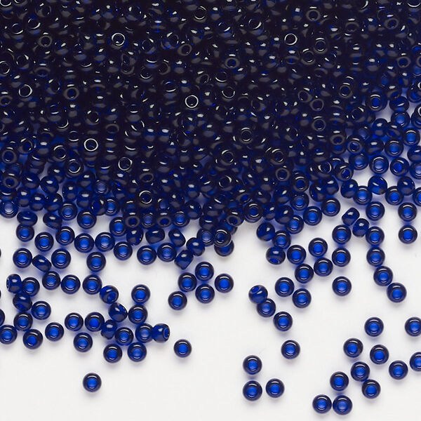 Seed bead, Preciosa Ornela Czech glass, pkg/50g, #11 rocaille, transparent navy blue, (30110). image number 0