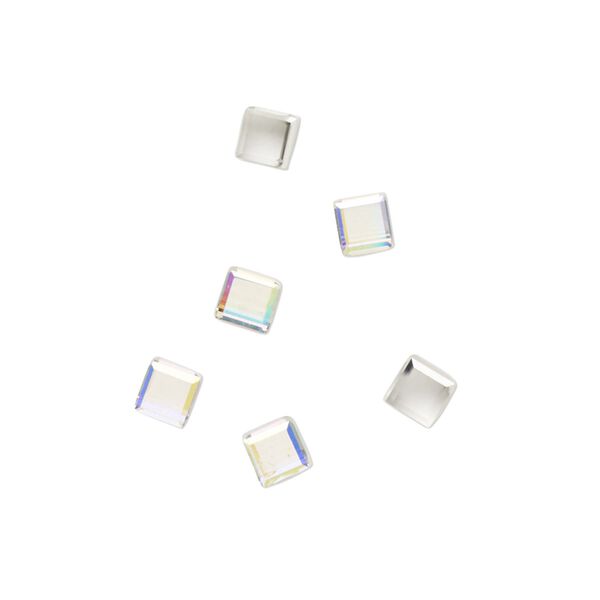 Flat back 6pk crystal AB foil back, Preciosa Czech crystal rhinestone 4mm cube image number 0