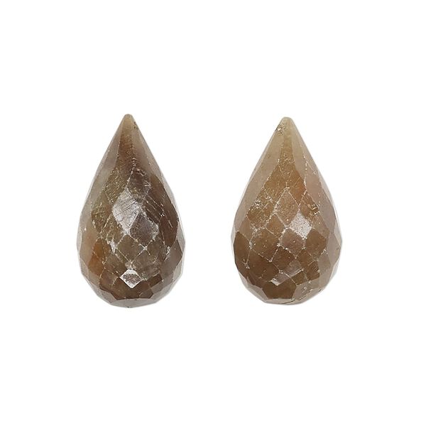 Golden sheen sapphire 1pkg2, hand-cut faceted teardrop drop natural 14x8mm-20x12mm image number 0