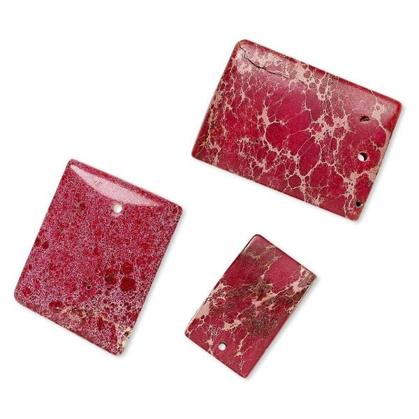 Magnesite 1pkg3, top-drilled puffed rectangle / puffed square focal / drop mix 24x16mm-37x26mm image number 0