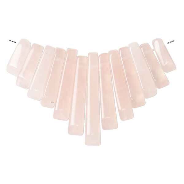 Rose quartz 1pkg13, fan focal natural 26x10mm-29x12mm image number 0