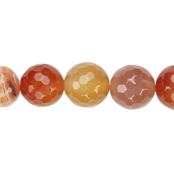 Red agate 1pkg1, faceted round bead 15 inch 11-12mm image number 0