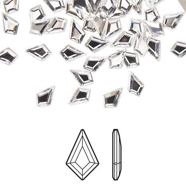 Flat back 6pk crystal foil back, Crystal Passions® 6.4x4.2mm kite 2771 image number 0