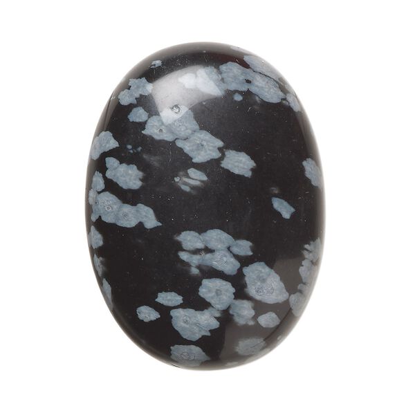 Snowflake obsidian 1pkg2, calibrated oval cab natural 30x22mm image number 0