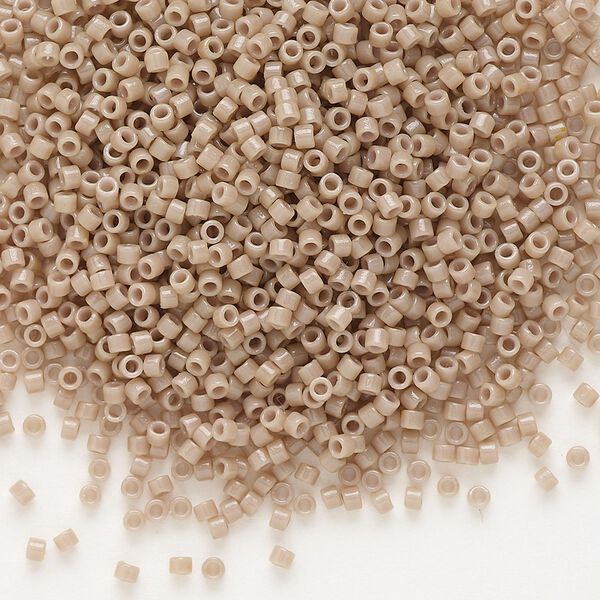 Seed bead, Delica®, glass, pkg/250g, #11 round, Duracoat® opaque outside dyed beige (DB-2105). image number 0