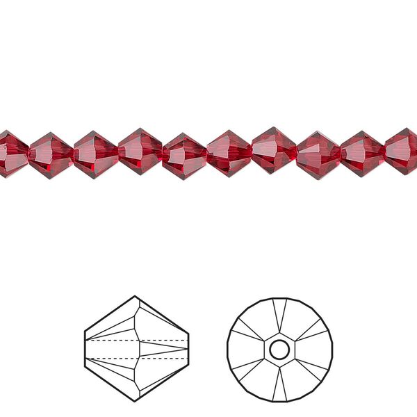 Bead 24pk scarlet, Crystal Passions® 5mm bicone 5328 image number 0