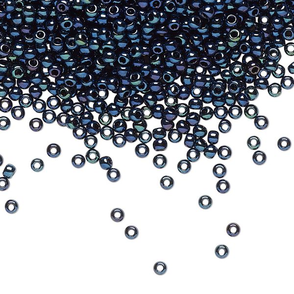 Seed bead, TOHO BEADS®, glass, pkg/7.5g, #11 round, opaque metallic Cosmos (TR-11-88). image number 0