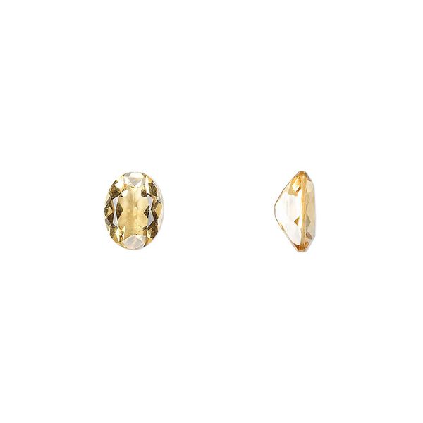 Citrine 1pkg1, hand-cut faceted oval gem 8x6mm image number 0