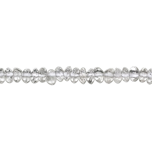Quartz crystal 1pkg1, hand-cut rondelle bead natural 15.5-16 inch 5x2mm image number 0