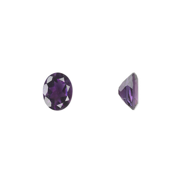 Amethyst 1pkg1, hand-cut faceted oval gem natural 9x7mm image number 0