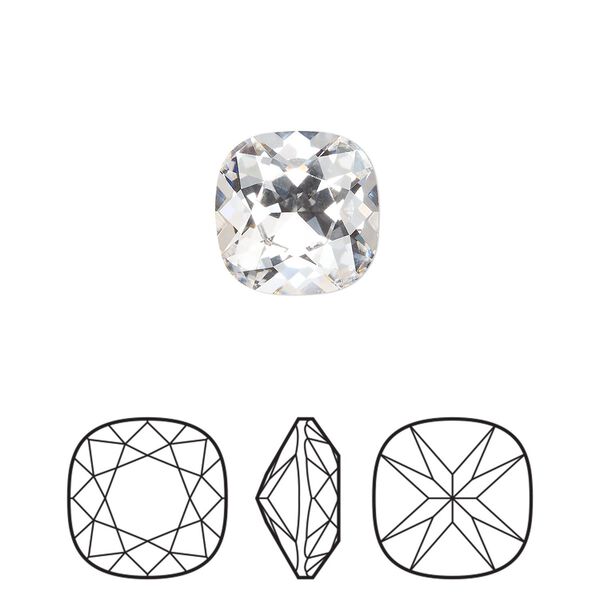 Fancy stone 1pk crystal foil back, Preciosa MAXIMA Czech crystal rhinestone 12mm cushion square image number 0