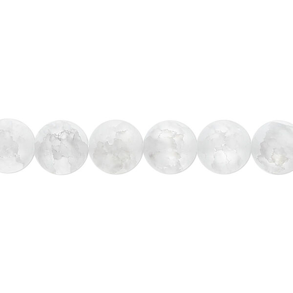 Ice flake quartz 1pkg1, matte round bead 15.5-16 inch 8mm image number 0
