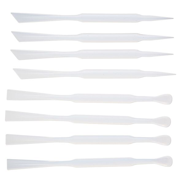 Stir stick, silicone, white, 4-3/4 x 1/3 inches. Sold per 8-piece set. image number 0