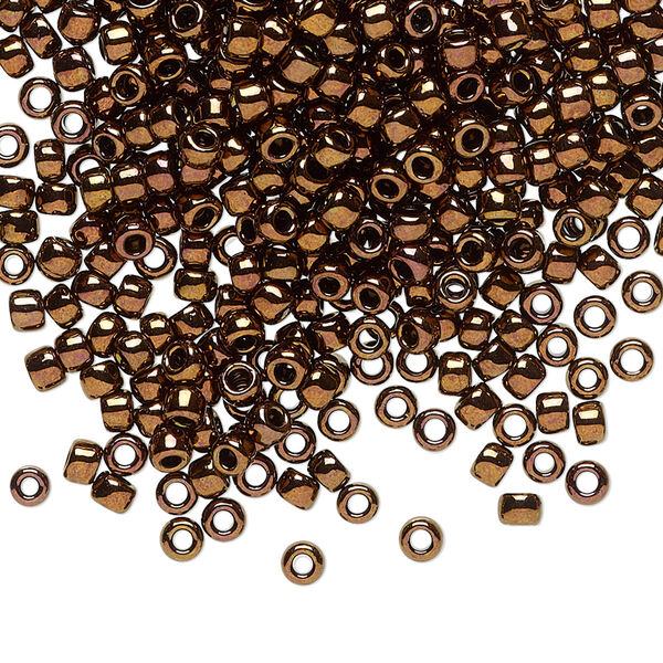 Seed bead, TOHO BEADS®, glass, pkg/250g, #8 round, opaque Olympic bronze (TR-08-224). image number 0