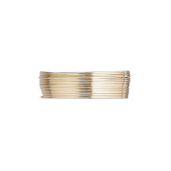 Wire, 12Kt gold-filled, full-hard, round, 26 gauge. Sold per pkg of 25 feet. image number 0