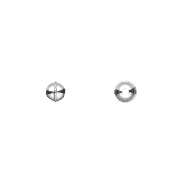 Bead, sterling silver, 5mm bench-made round. Sold per pkg of 2. image number 0