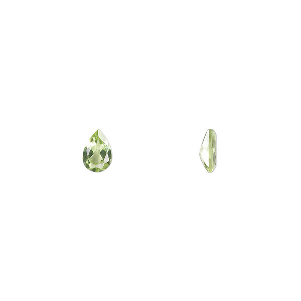 Peridot 1pkg4, hand-cut faceted pear gem natural 6x4mm image number 0