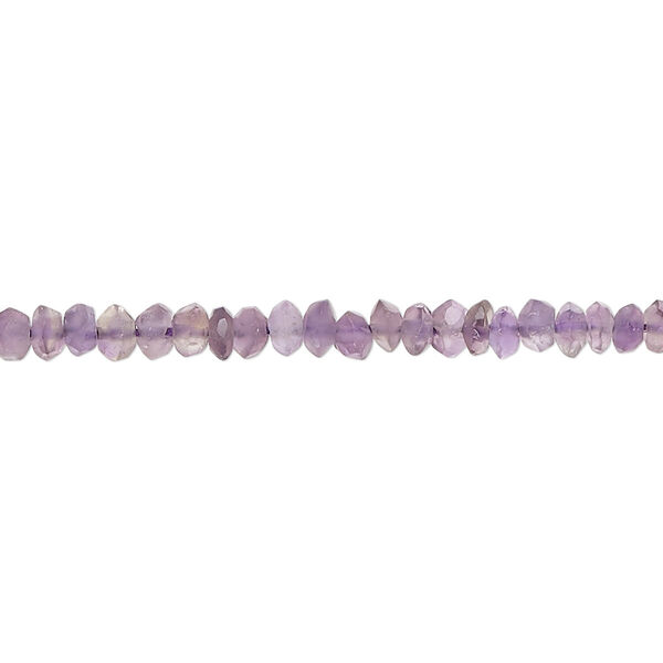 Amethyst 1pkg1, hand-cut faceted rondelle bead natural 14 inch 3x1mm-4x2mm image number 0