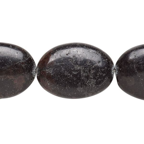 Black moss agate 1pkg1, puffed oval bead natural 15 inch 24x17mm-26x19mm image number 0