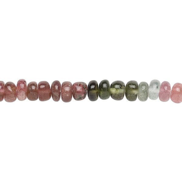 Multi-tourmaline 1pkg1, hand-cut rondelle bead natural 13 inch 3x2mm-5x3mm image number 0