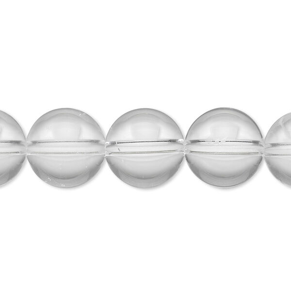 Quartz crystal 1pkg1, round bead natural 8 inch 12mm image number 0