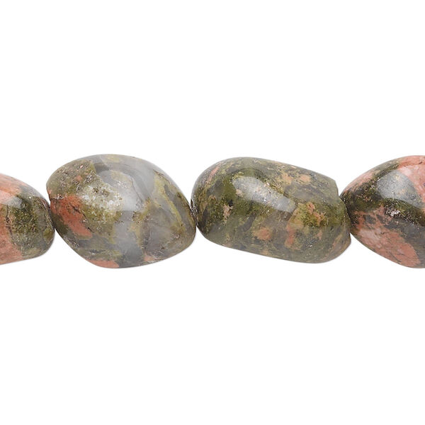 Unakite 1pkg1, tumbled nugget bead natural 15.5-16 inch medium image number 0